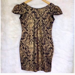 BooHoo Gold and Purple Bodycon Dress